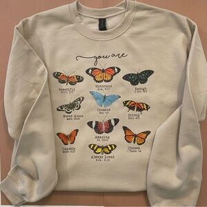 Butterfly Sweatshirt, Christian crewneck with bible verses Faith based